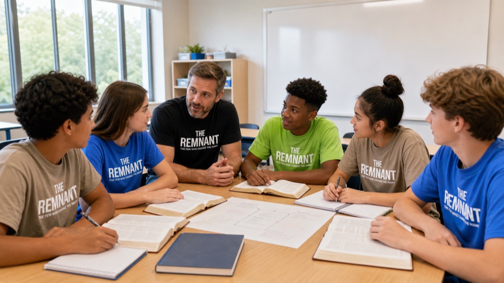 Students learning together in a bright classroom